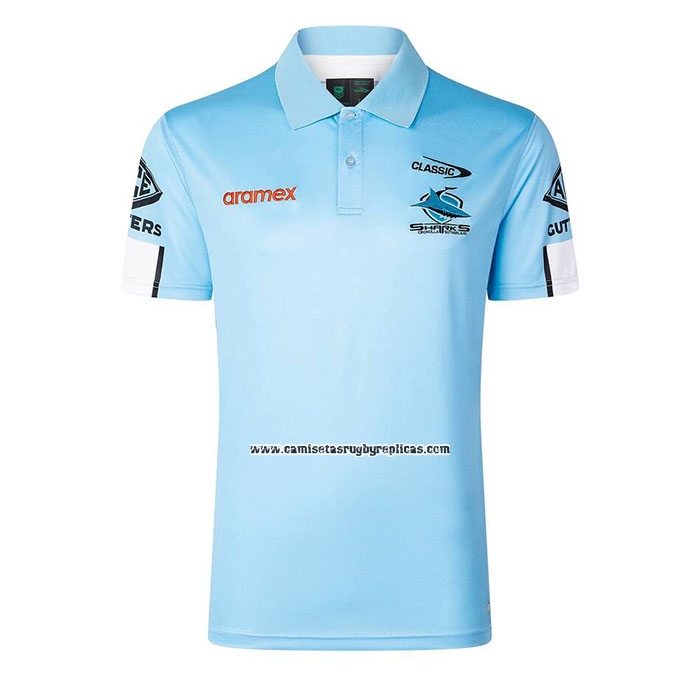 Camiseta Polo Cronulla Sutherland Sharks Rugby 2026 Azul